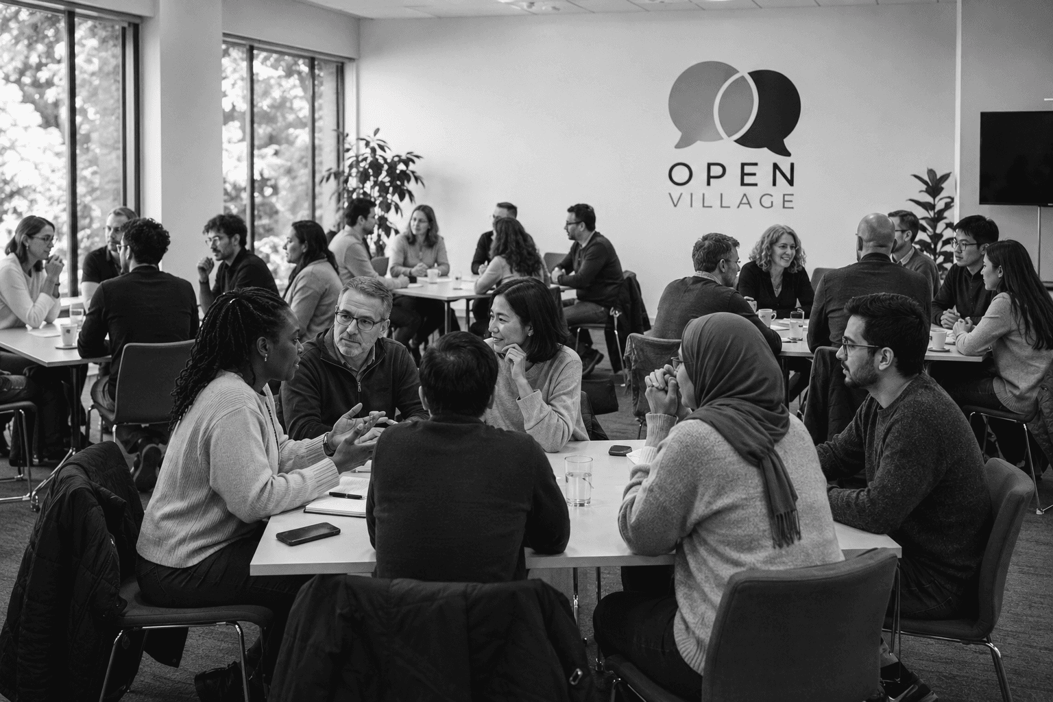 Session Open Village — grand groupe en discussion